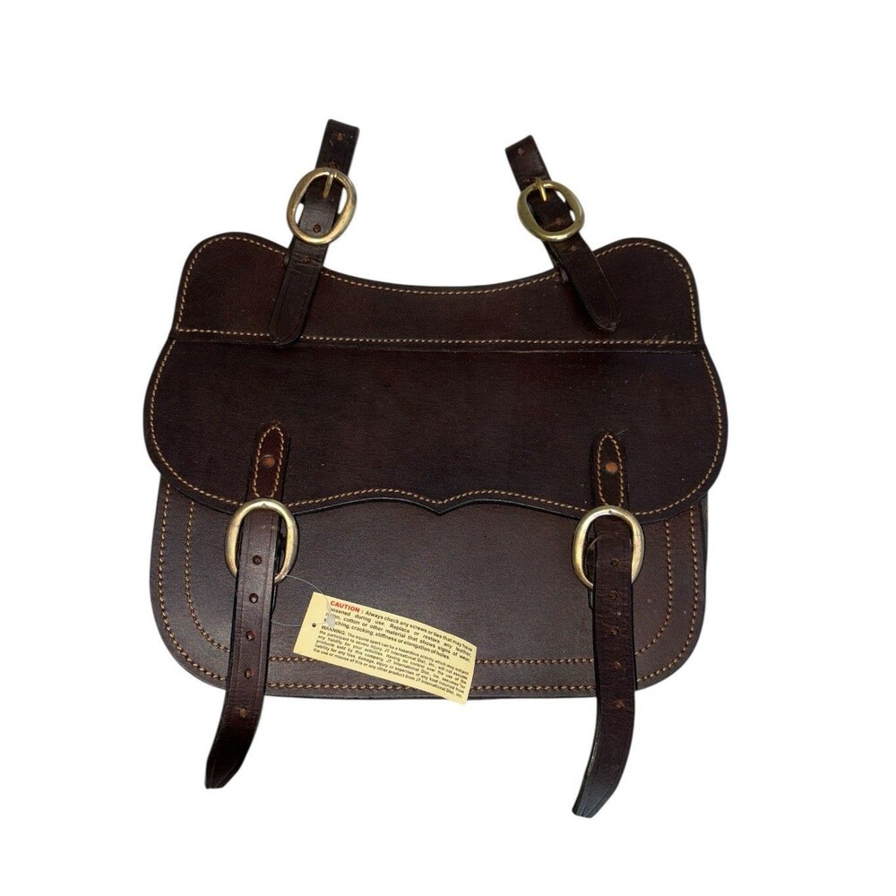 JT International Australian Outrider Collection Saddle Pocket Leather 11x9x4 New